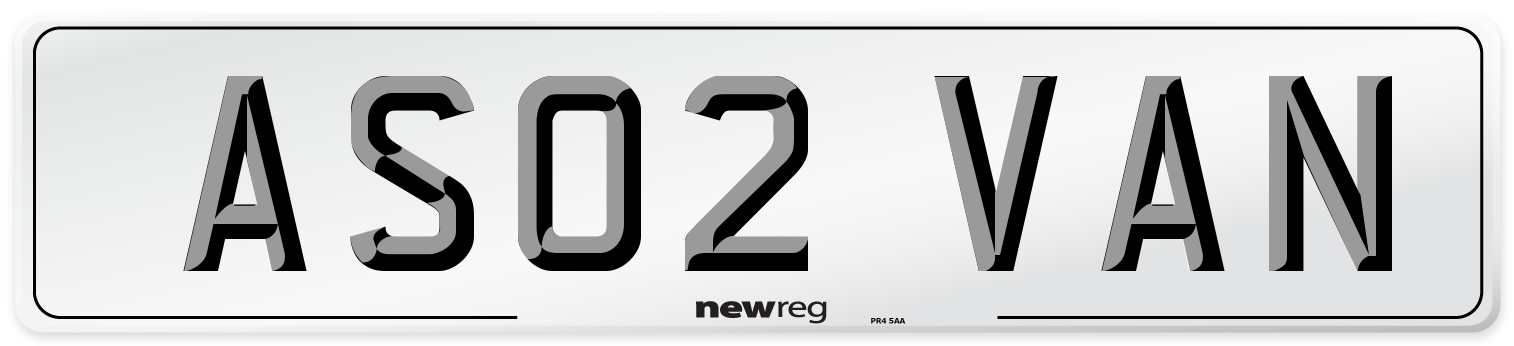 AS02 VAN Number Plate from New Reg
